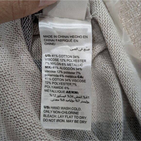 Chico's Woman Shine Plaid Poncho Pink Brown Patchwork Metallic Threads Fall S/M - Picture 8 of 9